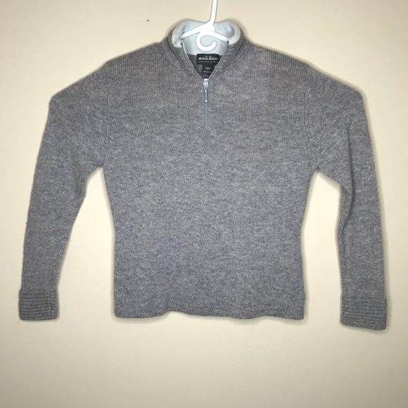 Woolrich Women’s 1/4 Zip Gray Sweater Large Wool - Picture 2 of 7